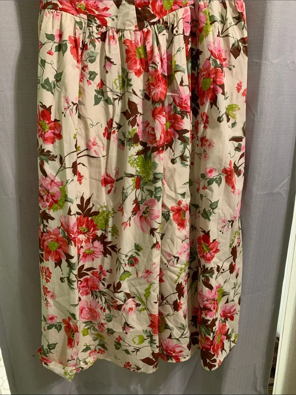 Abercrombie & Fitch Cream Dress with Pink & Green Floral Accents